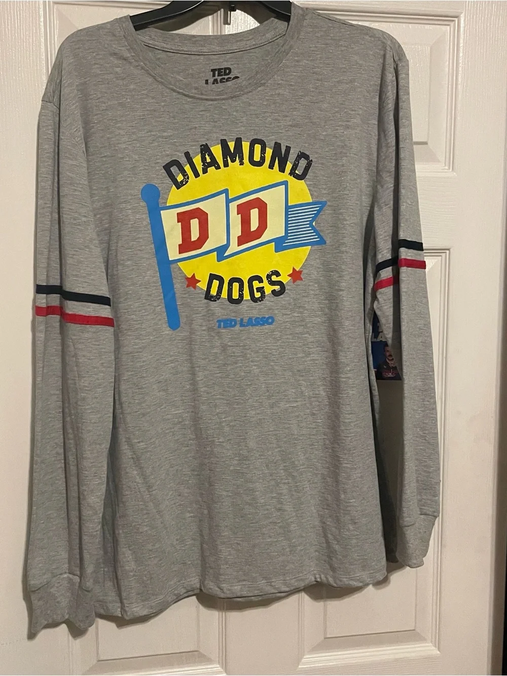 TED LASSO Diamond Dogs Grey Long Sleeve Tee men’s large - Picture 1 of 5